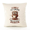 Housse de Coussin Premium La Jumelle Chouette Grain - Coton Canvas Fairtrade Beige Idée Cadeau Décoration Canapé 40x40
