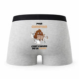 Caleçon pour Christian Heure de la Pause - Humour Boxer Gris Idée Cadeau