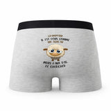 Caleçon Le Greffier Agneau - Humour Boxer Gris Idée Cadeau