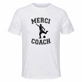 Maillot de Sport Homme pour Merci Foot Coach - T-Shirt Respirant Polyester Manches Courtes - Cadeau Sportif Anniversaire Noël Fête des Pères