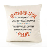Housse de Coussin Premium Un Mohamed-Amine Aussi génial - Coton Canvas Fairtrade Beige Idée Cadeau Décoration Canapé