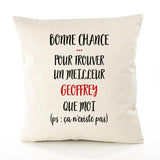 Housse de Coussin Premium Geoffrey ça n'existe Pas Homme - Coton Canvas Fairtrade Beige Idée Cadeau Décoration Canapé