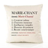 Housse de Coussin Premium Marie-Chantal Définition - Coton Canvas Fairtrade Beige Idée Cadeau Décoration Canapé