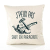 Housse de Coussin Premium Saut en Parachute Version Blanc - Coton Canvas Fairtrade Beige Idée Cadeau Décoration Canapé