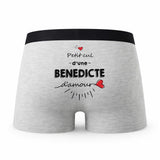 Caleçon Benedicte d'amour - Humour Boxer Gris Idée Cadeau