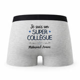 Caleçon Mohamed - Amine Un Super Collègue - Humour Boxer Gris Idée Cadeau