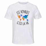 Maillot de Sport Homme Voyages C'est La Vie - T-Shirt Respirant Polyester Manches Courtes - Cadeau Sportif Anniversaire Noël Fête des Pères