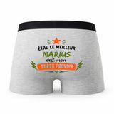 Caleçon gris Meilleur Marius Super Pouvoir Cadeau homme Boxer Humour Papa