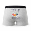Caleçon Billard - Humour Boxer Gris Idée Cadeau Passion