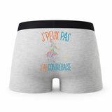 Caleçon Contrebasse - Humour Boxer Gris Idée Cadeau Passion