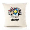Housse de Coussin Premium Super TÉMOIN - Coton Canvas Fairtrade Beige Idée Cadeau Décoration Canapé