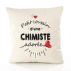 Housse de Coussin Premium Chimiste d'amour - Coton Canvas Fairtrade Beige Idée Cadeau Décoration Canapé 40x40