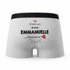 Caleçon Emmanuelle d'amour - Humour Boxer Gris Idée Cadeau