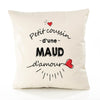 Housse de Coussin Premium Maud d'amour - Coton Canvas Fairtrade Beige Idée Cadeau Décoration Canapé 40x40