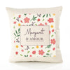 Housse de Coussin Femme Margaret d'amour Motif Floral déco Salon canapé Chambre Cadeau Femme Anniversaire noël Coussin décoratif Motif Floral