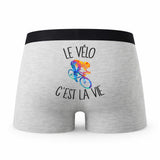 Caleçon Velo - Humour Boxer Gris Passion Idée Cadeau