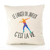 Housse de Coussin Premium Lancer du Javelot - Coton Canvas Fairtrade Beige Idée Cadeau Décoration Canapé 40x40