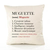 Housse de Coussin Premium Muguette Définition - Coton Canvas Fairtrade Beige Idée Cadeau Décoration Canapé
