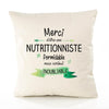 Housse de Coussin Premium Merci Nutritionniste Inoubliable Femme - Coton Canvas Fairtrade Beige Idée Cadeau Décoration Canapé