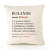 Housse de Coussin Premium Rolande Définition - Coton Canvas Fairtrade Beige Idée Cadeau Décoration Canapé