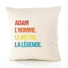 Housse de Coussin Premium Adam Mythe Légende Vintage - Coton Canvas Fairtrade Beige Idée Cadeau Décoration Canapé