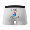 Caleçon Volley - Humour Boxer Gris Passion Idée Cadeau
