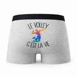 Caleçon Volley - Humour Boxer Gris Passion Idée Cadeau