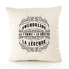 Housse de Coussin Premium GWENDOLINE Déesse légende Noire - Coton Canvas Fairtrade Beige Idée Cadeau Décoration Canapé 40x40
