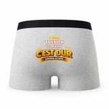 Caleçon pour Yannick C'est Dur - Humour Boxer Gris Idée Cadeau Anniversaire