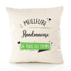 Housse de Coussin Premium Randonneuse Meilleure Temps Femme - Coton Canvas Fairtrade Beige Idée Cadeau Décoration Canapé