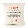Housse de Coussin Premium Une Ninon Aussi géniale - Coton Canvas Fairtrade Beige Idée Cadeau Décoration Canapé