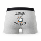 Caleçon Musique - Humour Boxer Gris Passion Idée Cadeau