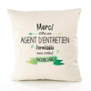 Housse de Coussin Premium Merci Agent d'entretien Inoubliable Femme - Coton Canvas Fairtrade Beige Idée Cadeau Décoration Canapé