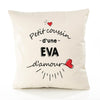 Housse de Coussin Premium Eva d'amour - Coton Canvas Fairtrade Beige Idée Cadeau Décoration Canapé 40x40