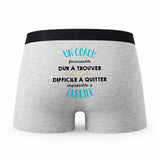 Caleçon Un Coach Impossible à Oublier - Humour Boxer Gris Idée Cadeau