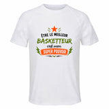 Maillot de Sport Homme Meilleur Basketteur Super Pouvoir Cadeau Anniversaire Noël Fête des Pères T-Shirt Respirant Polyester