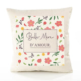 Housse de Coussin Femme Belle-Mère d'amour Motif Floral déco Salon canapé Chambre Cadeau Femme Anniversaire noël Coussin décoratif Motif Floral