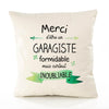 Housse de Coussin Premium Merci Garagiste Inoubliable - Coton Canvas Fairtrade Beige Idée Cadeau Décoration Canapé