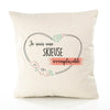 Housse de Coussin Premium Skieuse irremplaçable - Coton Canvas Fairtrade Beige Idée Cadeau Décoration Canapé