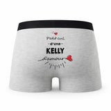 Caleçon Kelly d'amour - Humour Boxer Gris Idée Cadeau