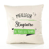 Housse de Coussin Premium Meilleur Stagiaire de Tous Les Temps 2 - Coton Canvas Fairtrade Beige Idée Cadeau Décoration Canapé