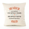 Housse de Coussin Premium Une Médecin Aussi géniale - Coton Canvas Fairtrade Beige Idée Cadeau Décoration Canapé