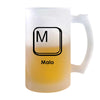 Verre à Bière Malo Lettre Clavier | Chope de Bière Pinte | Idée Cadeau Prénom Informaticien Geek Gamer Anniversaire Papa Collègue Départ Retraite Noël