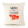 Housse de Coussin Premium Merci Cuisinier Génial - Coton Canvas Fairtrade Beige Idée Cadeau Décoration Canapé