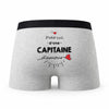Caleçon Capitaine d'amour - Humour Boxer Gris Idée Cadeau