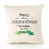Housse de Coussin Premium Merci Joueur de Pétanque Inoubliable - Coton Canvas Fairtrade Beige Idée Cadeau Décoration Canapé