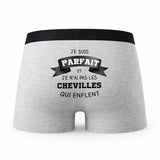 Caleçon Je suis Parfait - Humour Boxer Gris Idée Cadeau