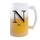 Verre à Bière Noé Lettre | Chope de Bière Pinte | Idée Cadeau Prénom Anniversaire Papa Collègue Départ Retraite Noël