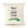Housse de Coussin Premium Merci Asmat Inoubliable Femme - Coton Canvas Fairtrade Beige Idée Cadeau Décoration Canapé