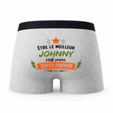 Caleçon gris Meilleur Johnny Super Pouvoir Cadeau homme Boxer Humour Papa